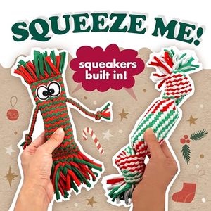 Jouets pour chiens écologiques sans rembourrage, qui couinent, en peluche froissée, lot de 2, sans garniture, pour les races petites et moyennes - Product Image 4