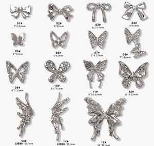 Kim loại lấp lánh sequin cắt tỉa bin bướm loạt hợp kim trang sức - Product Image 2