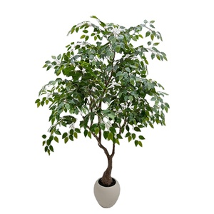 OH ARTS - Árbol Artificial de Ficus Benjamina, Ficus Lush Weeping en Maceta Redonda Moderna, Planta Artificial de Lujo para Decoración del Hogar, Oficina u Hotel - Product Image 1