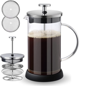 Vetro ad alta 304 borosilicato a mano birra <span class=keywords><strong>latte</strong></span> <span class=keywords><strong>e</strong></span> tè macchina filtro stampa francese caffettiera durevole bottiglie di vetro - Product Image 3