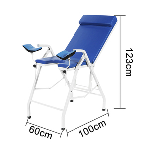 Tempat Tidur Pemeriksaan Ginekologi Medis dari Baja, Perabot Rumah Sakit, Meja Pemeriksaan Lipat yang Dapat Disesuaikan untuk Penggunaan Klinik - Product Image 4