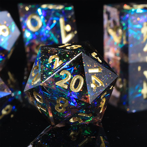 MINI PLANET Jeu de dés DND colorés Galaxie, dés polyédriques en résine à bords tranchants pour TRPG, vente en gros, jeu de dés DND personnalisé - Product Image 2