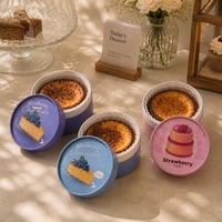 Cajas de Regalo Redondas de Papel Impresas a Color, Estilo Macaron, para Pastelería, Venta al por Mayor para Pastel de Queso con Arándanos