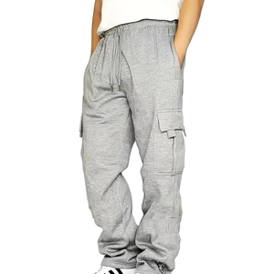 Nouveau pantalon de sport décontracté léger, respirant et à séchage rapide, avec revers en peluche, plusieurs poches, cordon de serrage, coupe ample pour homme - Product Image 1