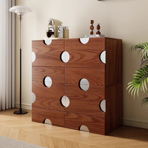 Commode en bois massif, style moderne et minimaliste, pour chambre à coucher, type armoire de rangement sur pied - Product Image 3