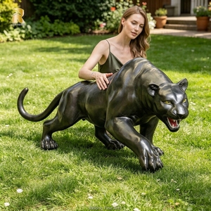 Statua di <span class=keywords><strong>Pantera</strong></span> in Bronzo a Grandezza Naturale RELONG, Scultura Animale Personalizzabile di Alta Qualità per Decorazione <span class=keywords><strong>da</strong></span> Giardino Esterno - Product Image 1