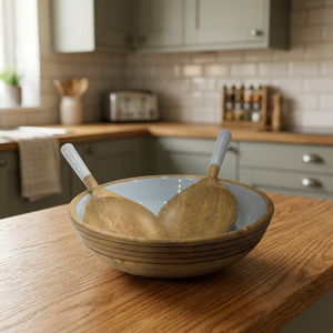Premium Natural Wooden Serving <b>Bowl</b> for <b>Salad</b>, Pasta, Fruits <b>and</b> Snacks | Handmade Rustic Kitchenware for Restaurants <b>and</b> Hotels - Product Image 4