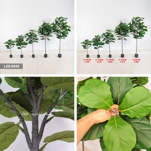 Custom Artificial Plant Fiddle Leaf Fig <b>Tree</b> with Grass in Pot Eco-Friendly Customizable Size Indoor Outdoor Home Office Decor - Product Image 3