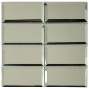 Miroirs muraux décoratifs en mosaïque moderne avec verre miroir argenté clair pour salle de bain et hôtel - Product Image 1