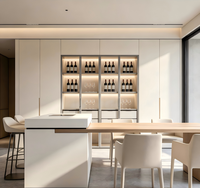 Mueble de Salón Moderno y Sencillo, Diseño Libre, Ecológico, de Madera Contrachapada y MDF, con Cristal de Calidad, Mueble para Vino
