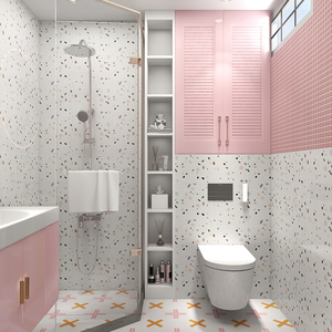 Macaron-azulejos de cerámica de estilo nórdico, azulejos de pared de cerámica brillantes de 300x600mm, partículas de colores brillantes, <span class=keywords><strong>terrazo</strong></span> <span class=keywords><strong>pulido</strong></span> - Product Image 5