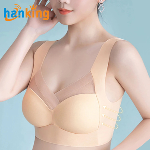 Ehanking Soutien-gorge de sport sans fil en maille contrastée pour femmes, débardeur push up confortable et respirant, soutiens-gorge sexy sans couture, lingerie et sous-vêtements - Product Image 3