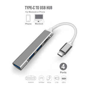USB C <span class=keywords><strong>Hub</strong></span> 3,0 y <span class=keywords><strong>2</strong></span>,0 4 puertos 3,1 Multi para Lenovo para <span class=keywords><strong>Xiaomi</strong></span> Macbook Pro Air OTG Características Material de aleación de aluminio Producto en stock - Product Image 5