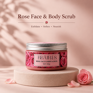 Gommage visage et <span class=keywords><strong>corps</strong></span> parfumé à la rose 300g Exfoliant Élimine les peaux mortes tenaces pour une peau douce et lisse - Product Image 1