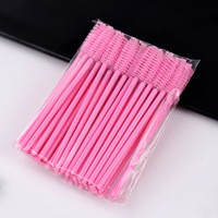 Brosses à mascara jetables en gros, 50 pièces/sac, manche en plastique transparent, brosses à cils pour salon de beauté, recourbe-cils