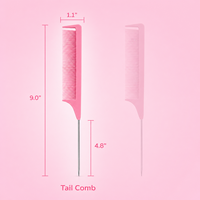 Peigne à queue de rat en acier doré avec manche en ABS pour coiffure, personnalisable avec logo, modèle Yunli Yt5253, en gros, pour tressage et séparation des cheveux