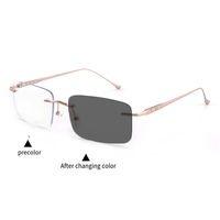 Lunettes photochromiques sans monture pour hommes et femmes, protection UV avec blocage de la lumière bleue, lunettes d'ordinateur