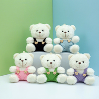 Pendentif en peluche ours en peluche, porte-clés avec tenue de poupée colorée, cadeau-souvenir, jouet personnalisable avec logo imprimé, en matériau PP