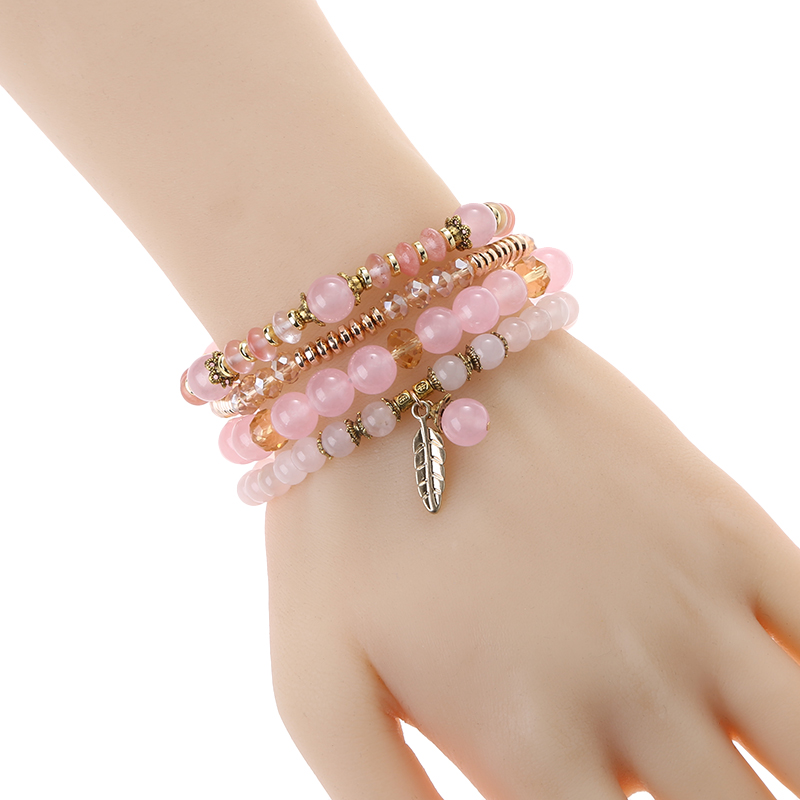 Bracelet Perles D'eau Douce Rose - Plaqué Argent 925, Bijou Femme
