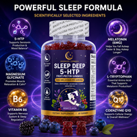 Gummies OEM à marque privée 5-HTP pour le sommeil, 6mg de mélatonine, GABA, magnésium, B6, soutien relaxant nocturne, 60 unités