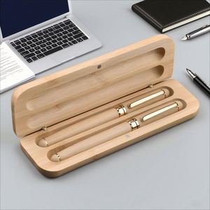 Set de Regalo Ecológico con Logotipo Personalizado - Pluma Estilográfica de Bambú y Bolígrafo con Logotipo Grabado, Regalo Personalizado - Product Image 6