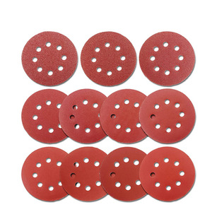 Papel de <span class=keywords><strong>Lija</strong></span> <span class=keywords><strong>Circular</strong></span> de Alúmina Roja de 5 Pulgadas y 8 Agujeros con Gancho y Bucle <span class=keywords><strong>para</strong></span> Pulir Madera y Metal en Lijadoras de Pista - Product Image 3