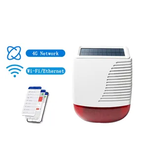 Wireless Outdoor Solar Siren With Strong Deterrence Remote Control Switch Home Security System To Drive Thieves Away