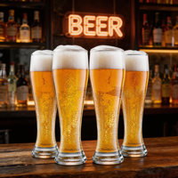Verres à bière en cristal sans plomb personnalisables avec logo, 16 oz, pour IPA, Pilsner, et autres types de bière, pour bar à domicile, vente en gros