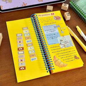 Carnet de notes à spirales A6 de petite taille, pages vierges colorées, haute valeur esthétique, pour le travail, l'école, le bureau, les affaires - Product Image 6