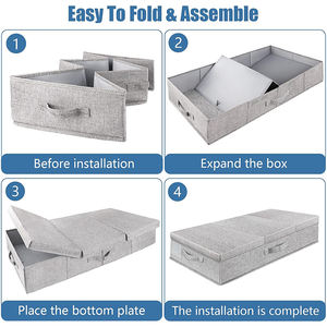 Organisateur multifonctionnel pliable grande capacité sous le lit, ensemble de boîtes de rangement minimalistes en PP pour couettes et serviettes, avec couvercle réutilisable - Product Image 3