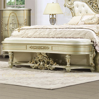 Ensembles de meubles de chambre à coucher de luxe à la française Meubles de lit Queen et King sculptés à la main Meubles de chambre à coucher en bois