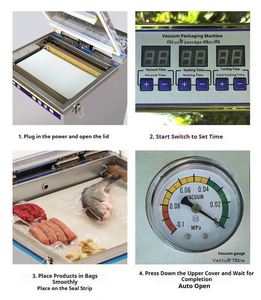 Machine d'emballage sous vide automatique pour la rétraction de la peau, pour poisson, poulet, maïs, café, viande, fruits, légumes - Product Image 4
