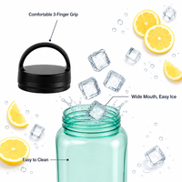 Bouteille d'eau en plastique Tritan durable de 1050 ml, sans BPA, anti-fuite, à large ouverture, facile à nettoyer, pour le bureau, la salle de sport, l'extérieur, OEM ODM