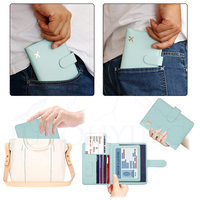 Haute qualité luxe en cuir Pu sac de rangement de documents porte-carte voyage portefeuille carte de crédit portefeuille Rfid blocage carte passeport sac