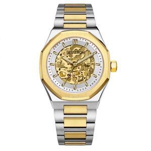 Reloj Mecánico Personalizado con Esfera Hueca y Logotipo Personalizado, Reloj de Pulsera para Hombre de Acero Inoxidable 316L de Dos Tonos con Mecanismo Visible - Product Image 2