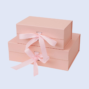 Factory Custom Foldable Magnetic Paper <b>Box</b>,Black Ribbon Gift Packaging <b>Box</b> for Apparel Cosmetic Storage - Product Image 2