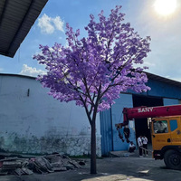 Pohon Lilac Simulasi Serat Kaca Premium, Pohon Bunga Buatan Ukuran Besar, Tanaman Hijau Romantis untuk Dekorasi Lanskap Dalam Ruangan