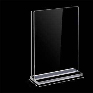 T-shape Photo <strong>Frame</strong> A3 A4 A5 A6 Customized clear Double-sided Table <strong>Perspex</strong> Sign Display Holder Vertical Menu Card <strong>Picture</strong> Stand - Product Image 1