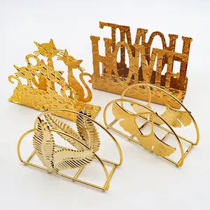 Desktop Restaurant Aanrecht Vintage Tissue Papierhouder Stand Luxe Gouden Napeline Houder