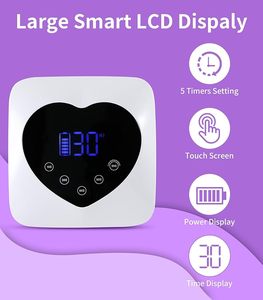 <b>Rechargeable</b> Nail Light 5 Timer Setting Touch Control & Auto Sensor for Gel Nails Compatible Nail Gel Polish 72W UV Cordless - Product Image 3