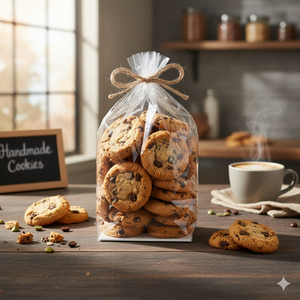 Sacchetti in BOPP trasparente da 1,5 mil con fondo piatto e soffietti laterali, termosaldabili, personalizzabili con logo, per alimenti - Product Image 6