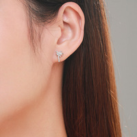 Pendientes de Plata de Ley S925 con Diseño de Palmera de Coco, Listos para Enviar, MOQ Bajo de 1 Pieza, Fabricante Ada Jewelry