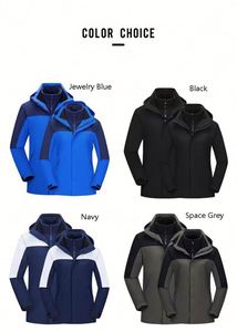 Design Classic Winter <b>Jackets</b> for Men Waterproof Windproof with Zipper Closure Breathable Print Pattern Plus Size Blouson - Product Image 5