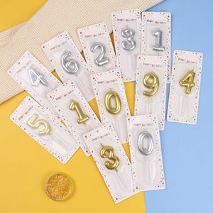 เทียนตัวเลข 0-9 สีทองและสีเงิน ของชำร่วยงานเลี้ยงสำหรับตกแต่งเค้กวันเกิด บรรจุในกล่องเคลือบทอง - Product Image 5