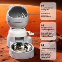 Distributeur automatique de nourriture pour chats et chiens, grande capacité, à commande au pied, anti-fuite, en plastique, avec mécanisme de distribution par pression