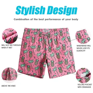 2023 Hot Sale Wholesale Custom Mens Swim Trunks Quick Dry Swim Jogger Shorts With Mesh Lining Funny Swimwear Bathing Suits