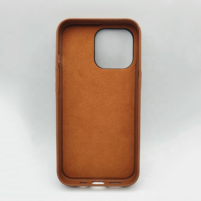 Custom Logo Saffiano Full Wrapped Trendy Modern Premium Vegan Leather Phone Cases for iPhone 15 Pro Microfiber