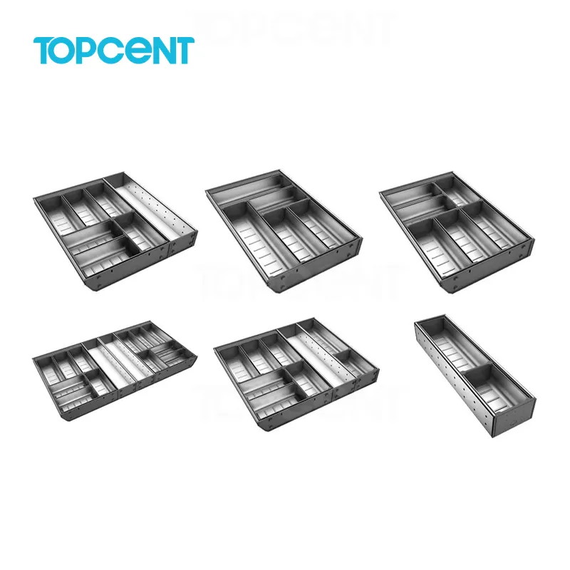 Кухонный ящик Topcent различных размеров, органайзер из нержавеющей стали для столовых приборов, лоток для хранения ложек