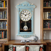 Reloj de Pared de Péndulo de Madera Retro en Oferta, Reloj de Plástico Decorativo de Una Sola Cara con Logotipo Personalizado para Regalo