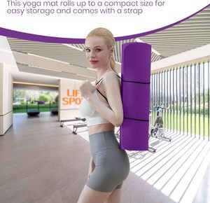 Esteras de Pilates con estampado duradero de reciclaje de alta calidad con logotipo personalizado respetuoso con el medio ambiente, esterilla de Yoga TPE antideslizante de 6mm - Product Image 2